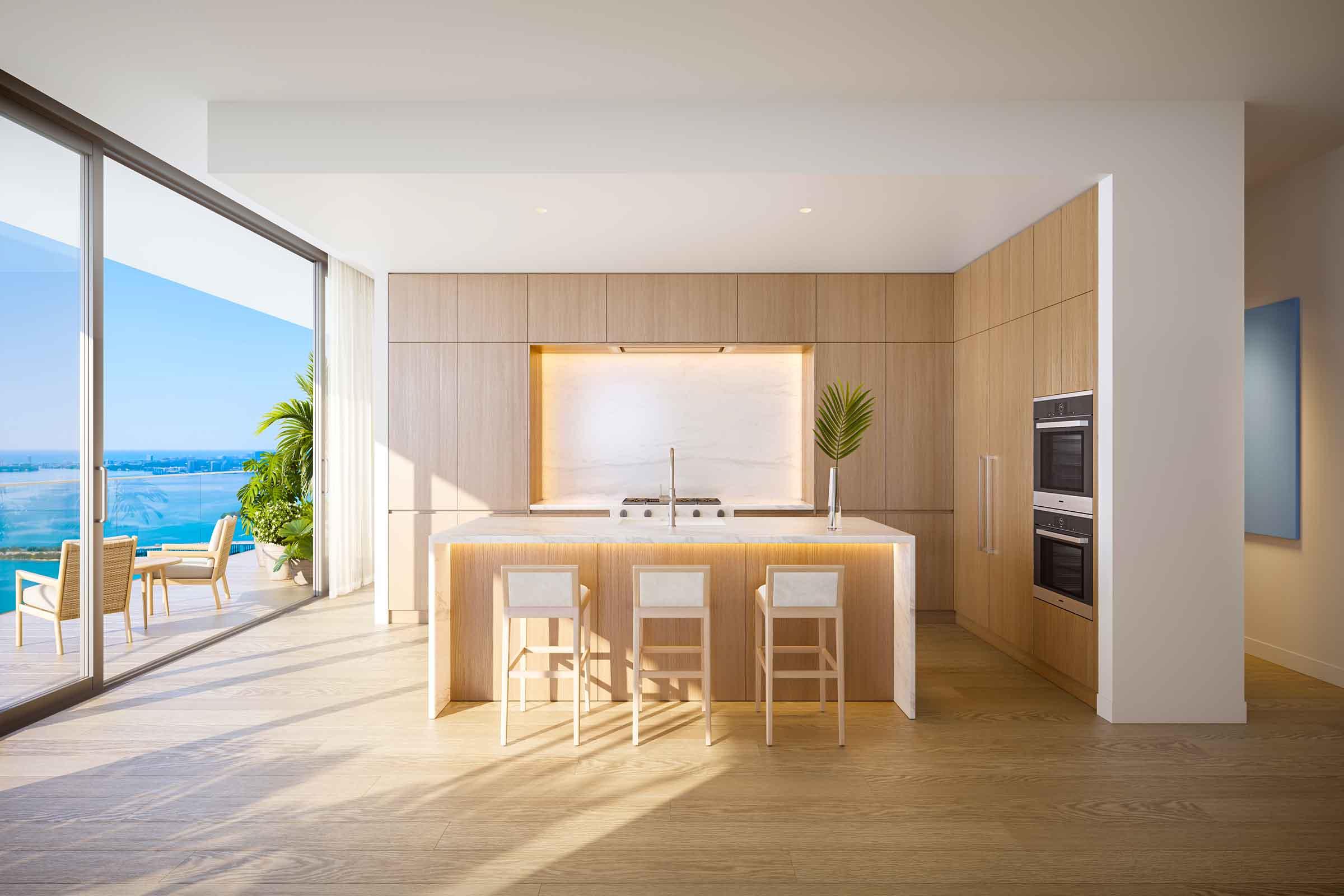 EDITION Residences Miami Edgewater Kitchen的渲染图