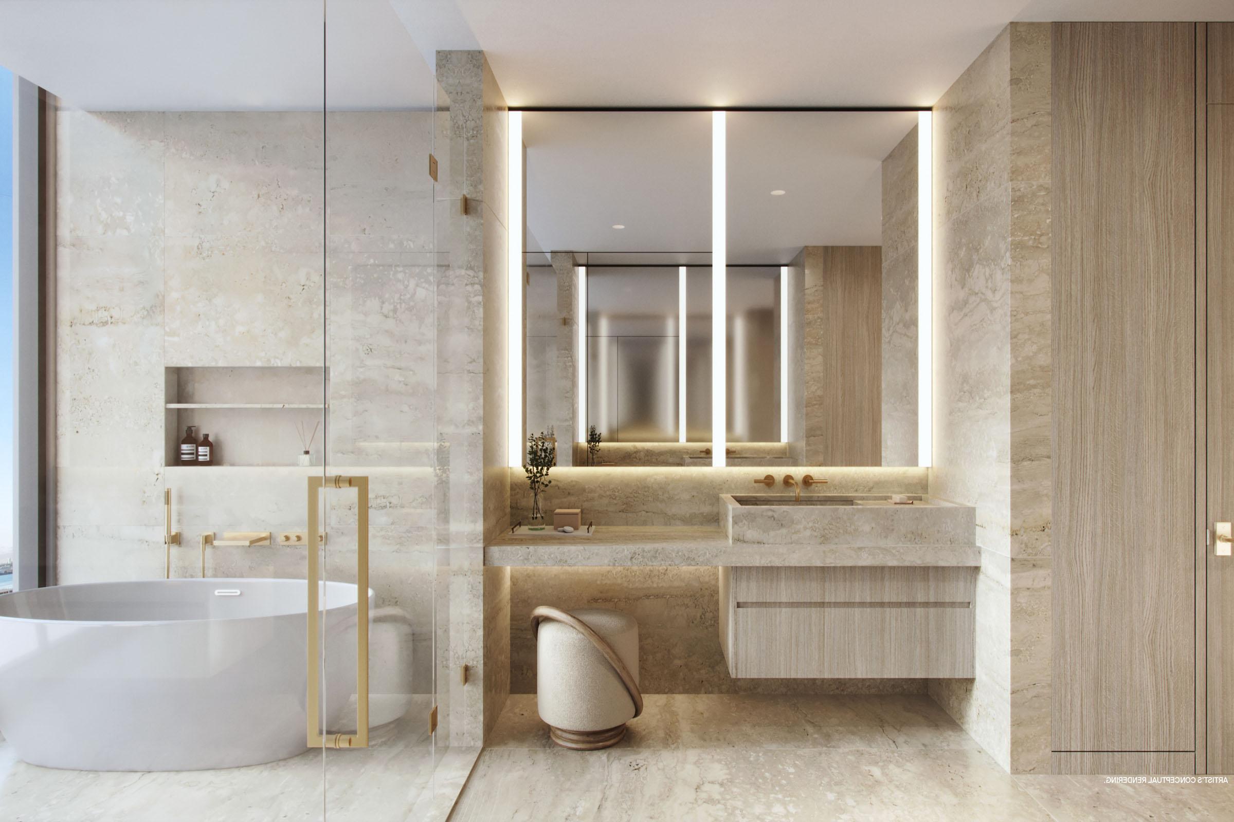 Rendering of St Regis Residences Miami Primary Bathroom